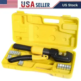 Vh00038-b0587-093-6 Hunter 10 Ton Hydraulic Wire Battery Cable Lug Terminal Crimper Crimping Tool /w 8 Dies