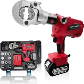 Hm-300d Hyadshen Electric Hydraulic Cable Lug Crimper Pliers Rechargeable Crimping Tool 6 Ton Ele