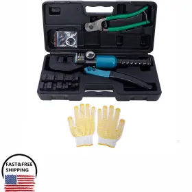 Hzx 699920282667 Hydraulic Hand Crimper Tool For Crimps 12 Awg To 2/0 Size Force 10t