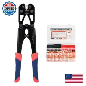 B0d7zthl92 Icrimp Battery Cable Lug Crimping Tool Kit Copper Lugs Heat Shrink 8-1/0 Awg