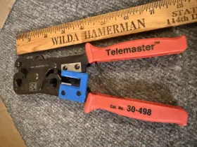 30-498 Ideal Telemaster Crimping / Cutting Lineman Tool For Rj-45 Rj-11 Connectors
