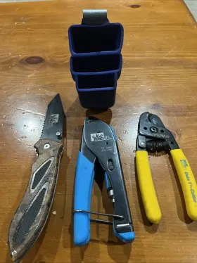 45-074 Ideal 33-396 Data Crimper Cutter Folding Knife And Holder