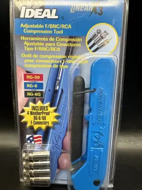 Linearx3 Ideal 7808-3 Adjustable F/bnc/rca Compression Coaxial Rg-59 Rg-6 33-632 G