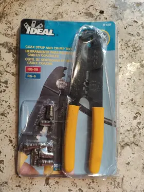 Rg-59 Ideal 783250547739 Coax Strip And Crimp Tool Wire Stripper Kit 30-433f Rg -6
