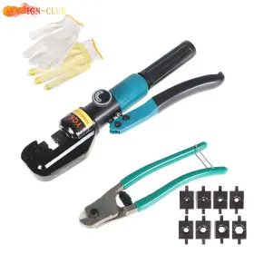 Icc2059638 Ign-club Hydraulic Crimper Crimping Tool 6mt With 9 Dies Wire Battery Us