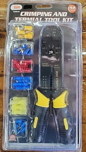 45845 Iit 42 - Pc. Crimping And Terminal Tool Kit With Wire Strippers