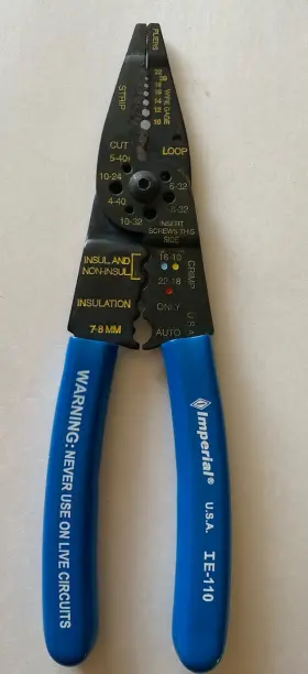 Ie-110 Imperial Nos 5 In 1 Combination Tool Wire Cutter Stripper Crimper - Usa