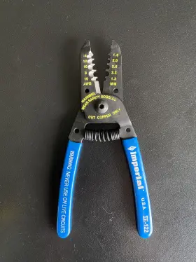 Ie-122 Imperial Usa Made 2001 Tool Blue Wire Stripper Professional 8-16 Awg