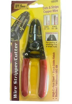 18520 Ivy Classic Wire Stripper Cutter High Carbon Steel Red Handle Nos Tool