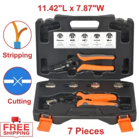 Iws4 Iwiss 752917318531 Quick Change Ratcheting Crimper Tool Kit 7 Pieces Crimping Dies Connector