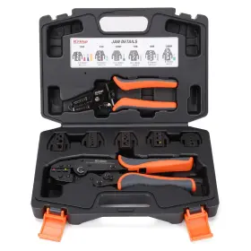 B08drcrrcq Iwiss Icrimp Ratcheting Crimping Tool Set 8 Pcs - Quick Exchange Jaw For Heat Shrink
