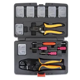 Jackco 767870179969 13 Pc Deutsch Crimper Kit Includes Ratcheting 7 Dies Wire Stripper Re