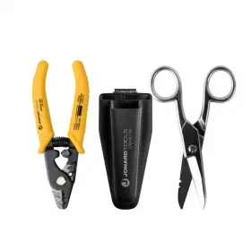 Jonard 313038355326 Fiber Optic Stripper Scissor Kit Set 3-piece Electricians Plastic Pouch Clip