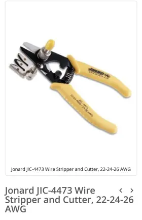 1149001077 Jonard Tools Jic-4473 Wire Stripper And Cutter 22-24-26 Awg
