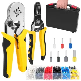 Jzx-24111405 Juzuxi Ferrule Crimping Pliers Tool Kit Awg 23-7 Quadrilateral Ferrules Insulated Wi