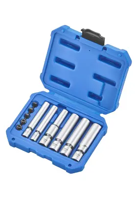 Amzet9355 Kauplus 6pcs Swivel Spark And Glow Plug Socket Set 360 Degree Universal Joint Thin Wal