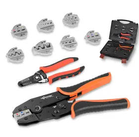 Kf Cptec 710456838842 9 Pcs Ratcheting Crimping Tool Set Quick-exchange Jaws For Electrical Repairs