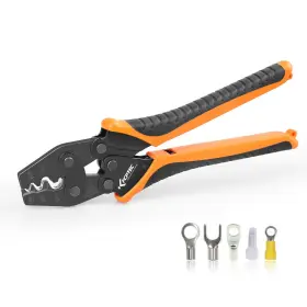 Kf Cptec 727467871034 Non-insulated Terminal Crimper Ratchet Wire Crimping Tool 22-6 Awg Durable