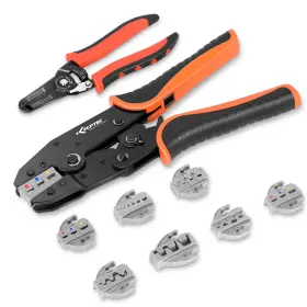 Kf Cptec 786833980411 Crimping Tool Set 9 Pcs - Ratcheting Wire Crimper Quick Exchange Jaw For He