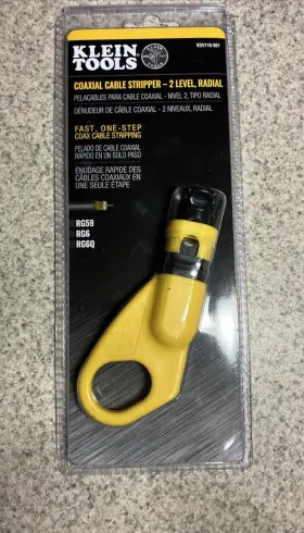 Vdv110-061 Klein Tools 133f39 Coaxial Cable Stripper - 2 Level Radial High Carbon Steel