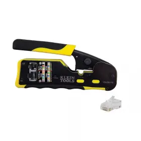 Klein Tools 445033376358 Ratcheting Pass-thru Modular Crimper And Data Plugs Cat6 10