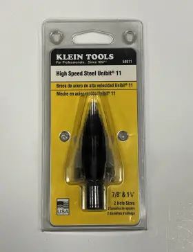 59011 Klein Tools High Speed Steel Unibit 11 Drill Bit 7/8 Inch And 1-1/8 Usa New