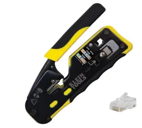 80024 Klein Tools New Ratcheting Data Cable And Rj45 Crimp Tool With Cat6 Plug 50-pack