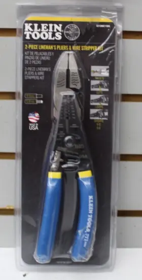 D2139ne11055 Klein Tools 2-piece Linemans Pliers And Wire Stripper Made In Usa