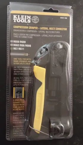 Vdv211-003 Klein Tools Compression Crimper Lateral Multi Connector F/bnc/rca