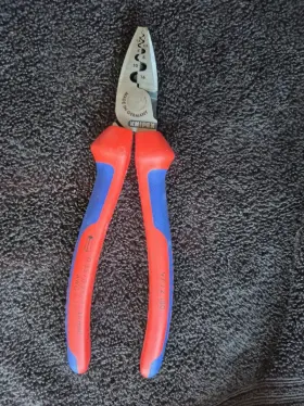 Knipex 003773060185 97 72 180 Comfort Grip Crimping Plier For Cable Links Fixed Joint Red/blu