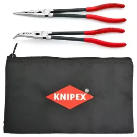 Knipex 726084115071 11 Inch Extra Long Straight And Angled Needle Nose Pliers Set With Storage Pouch