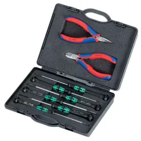 Knipex 744110782325 8-piece Electronics Tool Set Esd In Plastic Case With Molded Foam