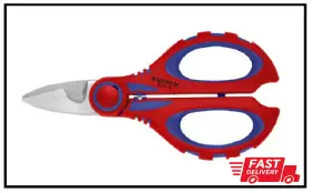 Knipex 744759390431 Electricians Shears Stainless Steel With Crimp Area Fiberglass Plastic Handles
