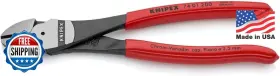 Knipex 843221000271 8-inch High Leverage Diagonal Cutters Red Ergonomic Handle