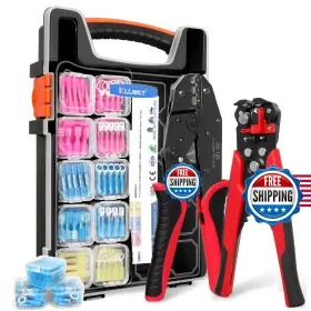 B0f9w93zhq Kuject Crimping Tool Kit 340pcs Heat Shrink Wire Connectors 3-in-1 Stripper