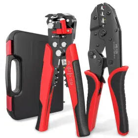B0fhk57grc Kuject Wire Stripper And Crimping Tool Kit 3 In 1 Self-adjusting Stripping