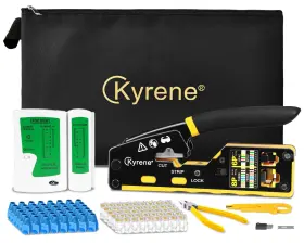Kyrene 783053400828 Pass Through Rj45 Crimp Tool Kit Ethernet Crimper Cat5 Cat5e Cat6