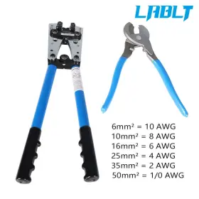 Om213129oc Lablt Battery Cable Lugs Crimping Tool Wire Crimper And Cutter 6-50mm