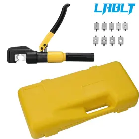 Om89343oc Lablt Hydraulic Crimper 10 Ton Wire Battery Cable Lug Terminal With 8 Dies