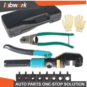 Tl23674 Labwork Hydraulic Crimping Tool Wire Terminal Cable Crimper With 9 Dies 6mt