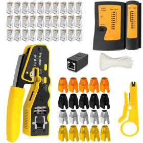 Leatbuy-tech 734900724925 Rj45 Crimp Tool Kit Cat5 Cat5e Cat6 Lan Crimping Crimper Set 30