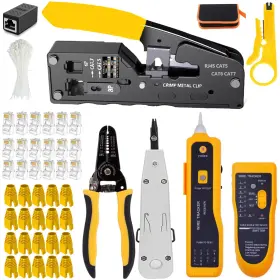 Rj12 Leatbuy-tech 734900733927 Crimping Tool Kit For Rj45/rj11/rj12/cat5/cat6/cat5e/cat6e/6p/8p Pro