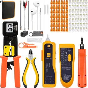 Rj11 Leatbuy-tech 789371961126 Cat5 Crimp Set Cat6 Crimping Tool Rj45 Crimper Ethernet Kit For Rj11/rj1