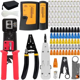 Leatbuy-tech 789371961195 Rj45 Crimp Tool Set Cat5 Cat5e Crimper Cat6 Crimping Kit For Rj1