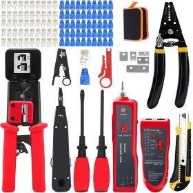 Rj12 Leatbuy-tech 789371961270 Crimper Cat5/cat6 Crimping Tool Kit Rj45 Crimp Set For Rj11/rj12