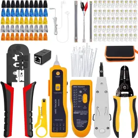 Leatbuy-tech 789371965407 Rj45 Crimp Tool Kit Cat5 Crimper Cat6 Crimping Set 50pcs Conne