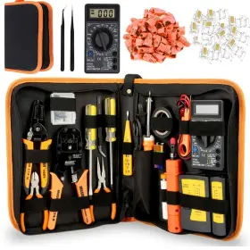 Duw-34d-fba Leatbuy-tech Network Crimp Tool Kit For Rj45/rj11/rj12/cat5/cat6/cat5e/8p Profess