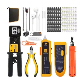 E44-5e3 Leatbuy-tech Rj45 Crimp Tool Kit Cat6 Crimper Cat5 Crimping Set 50pcs Connec