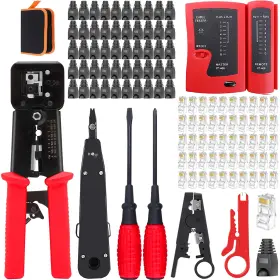 Uhup-58r7 Leatbuy-tech Rj45 Crimp Tool Kit For Rj11/rj12/cat5/cat6 Professional Network Cri