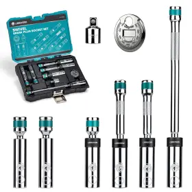 916801 Libraton 8pcs 3/8dr. Magnetic Spark Plug Socket Set Include Gapper Extension Bar Sw